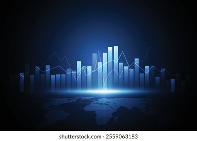 Business candle stick graph chart of stock market investment trading on white background design. Bullish point, Trend of graph. Vector illustration