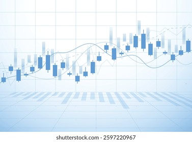 Business candle stick graph chart of stock market investment trading on white background design. Bullish point, Trend of graph. Vector illustration