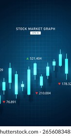 Business Candle Stick Diagramm Diagramm des Börseninvestitionshandels, Bullish Punkt, Bärenpunkt. Entwicklung des Vektordesigns des Graphen. Hintergrund der Grafik zum Aktienwachstum, Finanztechnologie.