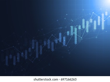 Business candle stick graph chart of stock market investment trading on dark background design. Bullish point, Trend of graph. Vector illustration