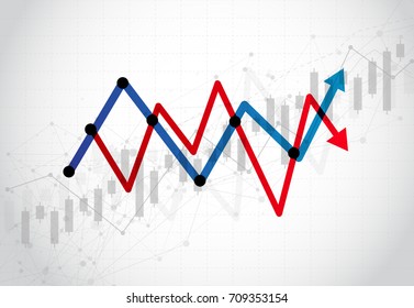 Business candle stick graph chart of stock market investment trading on dark background design. Bullish point, Trend of graph. Vector illustration