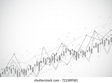 Business candle stick graph chart of stock market investment trading on background design. Bullish point, Trend of graph. Vector illustration