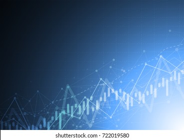 Business candle stick graph chart of stock market investment trading on background design. Bullish point, Trend of graph. Vector illustration