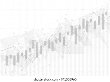 Business candle stick graph chart of stock market investment trading on dark background design. Bullish point, Trend of graph. Vector illustration