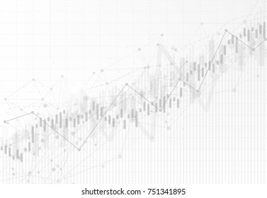 Business candle stick graph chart of stock market investment trading on dark background design. Bullish point, Trend of graph. Vector illustration