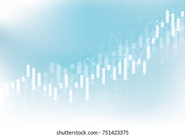 Business candle stick graph chart of stock market investment trading on dark background design. Bullish point, Trend of graph. Vector illustration