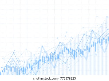 Business candle stick graph chart of stock market investment trading on background design. Bullish point, Trend of graph. Vector illustration