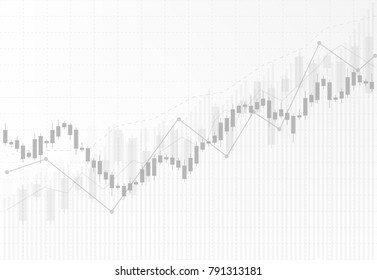 Business Candle Stick Graph Chart Of Stock Market Investment Trading On White Background Design. Bullish Point, Trend Of Graph. Vector Illustration