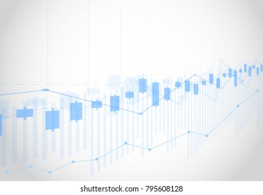 Business candle stick graph chart of stock market investment trading on background design. Bullish point, Trend of graph. Vector illustration