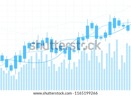 Business candle stick graph chart of stock market investment trading on background design. Bullish point, Trend of graph. Vector illustration