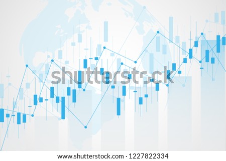 Business candle stick graph chart of stock market investment trading. Trend of graph. Vector illustration
