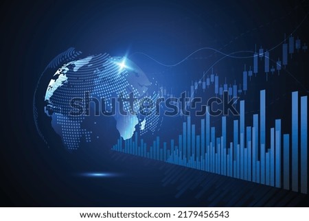 Business candle stick graph chart of stock market investment trading on white background design. Bullish point, Trend of graph. Vector illustration