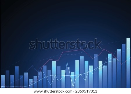 Business candle stick graph chart of stock market investment trading on white background design. Bullish point, Trend of graph. Vector illustration