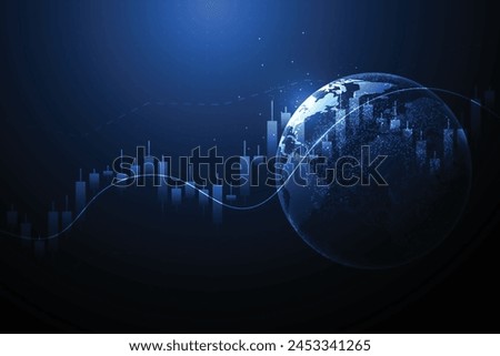 Business candle stick graph chart of stock market investment trading on white background design. Bullish point, Trend of graph. Vector illustration