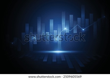 Business candle stick graph chart of stock market investment trading on white background design. Bullish point, Trend of graph. Vector illustration