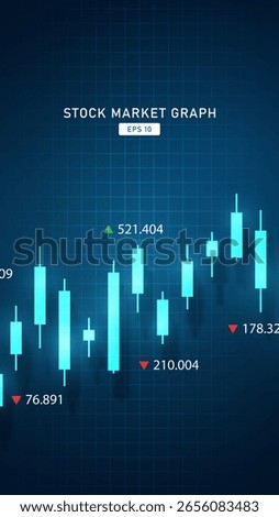 Business candle stick graph chart of stock market investment trading, Bullish point, Bearish point. trend of graph vector design. Stock growth graph background, financial technology.