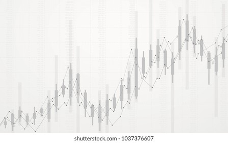 Business candlestick chart growth of trading in stock market investment.