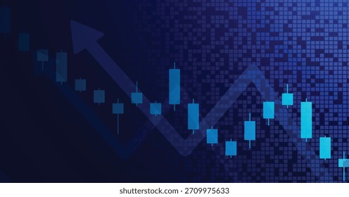 castiçais de negócios e tendência crescente na tecnologia azul_