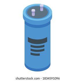 Icono de capacitor de negocios. Isometric, icono vectorial del condensador de negocios para diseño web aislado en fondo blanco