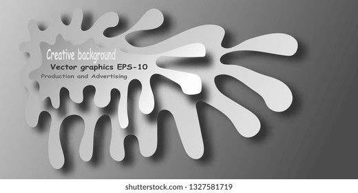 Business card. Abstract background for flyer or banner. Monochrome blots superimposed on each other. Vector graphics