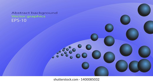 Business card. Abstract background. Gradient background with balls. Flying balls Flyer Banner. Creative background. Vector graphics. Eps-10