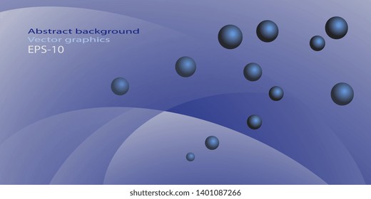 Business card. Abstract background. Gradient background with balls. Flying balls Flyer Banner. Creative background. Vector graphics. Eps-10