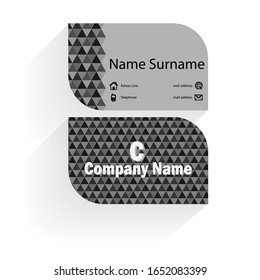 Business card abstract background. Vector illustration.modern style with gray triangle background.
