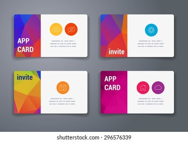 Business card. Abstract Geometric Vector Template Layout Design for Flyer, Placard, Brochure or Booklet. UI template. Web UI app design