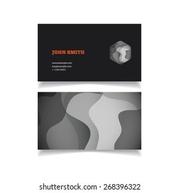 Business card with abstract symbol and artistic back