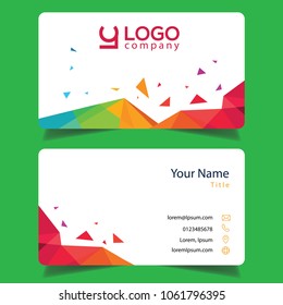 Business card abstract triangles background. Vector illustration.