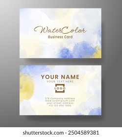 Business card with abstract watercolor background