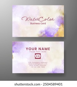 Business card with abstract watercolor background