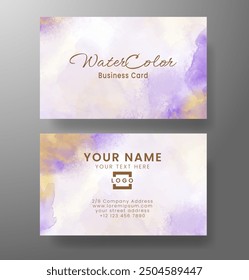 Business card with abstract watercolor background