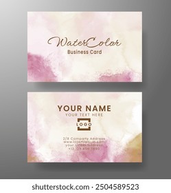 Business card with abstract watercolor background