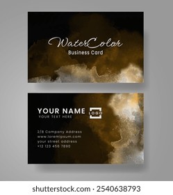 Business card with abstract watercolor background