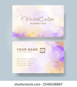 Business card with abstract watercolor background