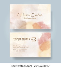 Business card with abstract watercolor background