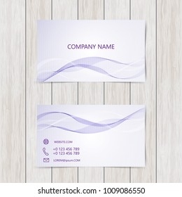 business card with abstract waves