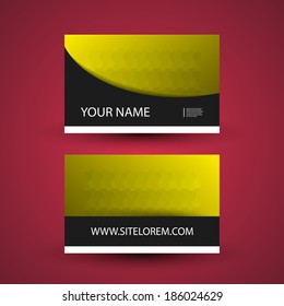 Business Card with Abstract Yellow Pattern