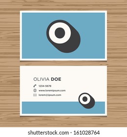 Business card with alphabet letter O. Vector template editable. Vintage design. 