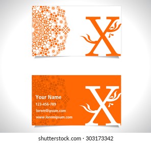 Business card with alphabet letter X, creative X letter logo concept - vector eps10