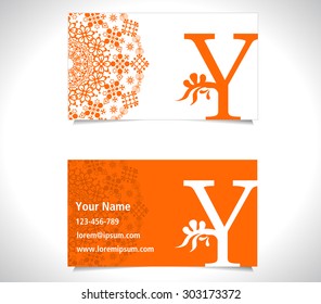 Business card with alphabet letter Y, creative Y letter logo concept - vector eps10