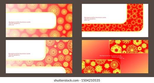 Business card. Background of mandalas. Abstract background. Flyer. Banner. Lace elements. Abstract graphics. Creative background for business card. Modern design. Vector graphics. EPS-10