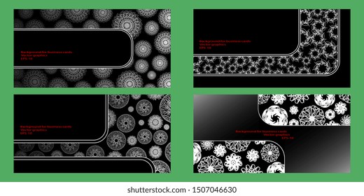 Business card. Background of mandalas. Abstract background. Flyer. Banner. Lace elements. Abstract graphics. Creative background for business card. Modern design. Vector graphics. EPS-10