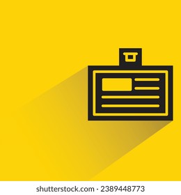 business card badge with shadow on yellow background