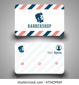 Business card. Barber Shop logo. Vector