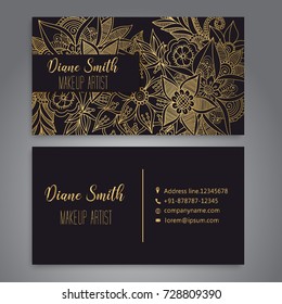 Business card with beautiful flowers.Template