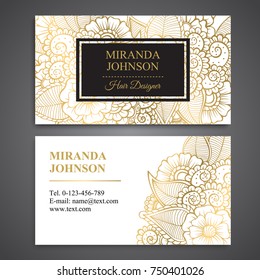 Business card with beautiful flowers.Template