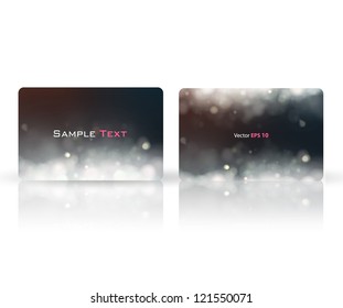 Business card with beautiful lights. Vector design.