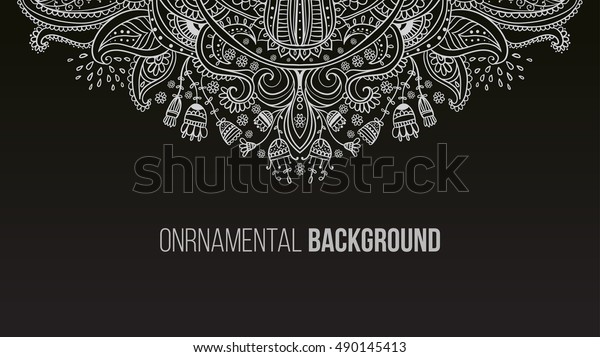 Business Card beautiful mandala ornament.\
Arabic and Indian style. Design template, banner, discount for\
clothing, electronics, games, furniture, cars, online shopping.\
Vector illustration.